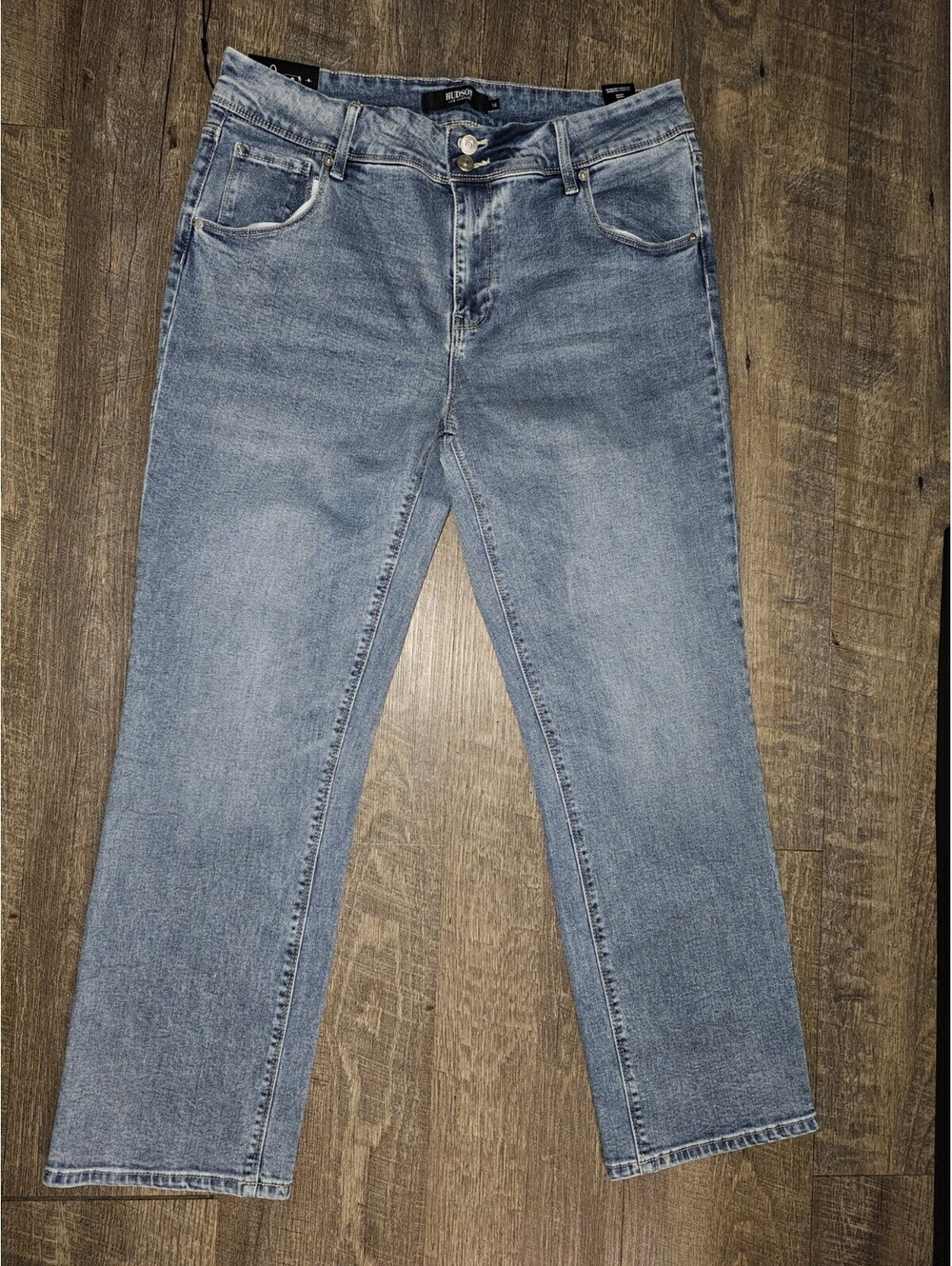 Hudson Women's Blue Denim Jeans Medium Wash Button Logo 5-Pocket Design